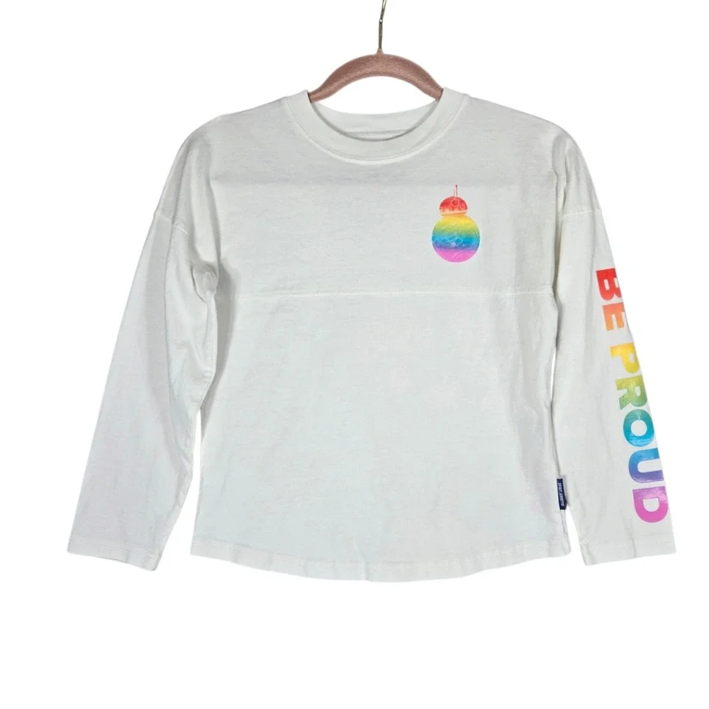 Disney Pride Collection Star Wars Spirit Jersey Kids M 7/8 Rainbow Graphic Shirt